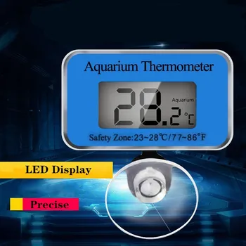 Naujas Akvariumo Termometras Vandeniui LCD Skaitmeninis Žuvų Bakas Povandeninis Termometras Matuoklis Temperatūros Kontrolė su siurbtuko