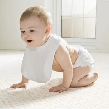 Naujas Baby Baltas Medvilnės Super Minkštas Absorbentas Seilių Rankšluostį Kūdikiui Vientisos Spalvos Apsaugos Nuo Užsiteršimo Patogus, Vieno Sluoksnio Snap Kombinezonai Su Antkrūtiniais