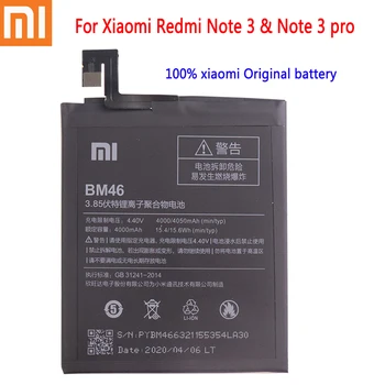Naujas xiaomi Originalus, Didelės Talpos 4000mah Mobiliojo Telefono BM46 Baterija Xiaomi Redmi 3 Pastaba note3 Pro/Prime Baterija