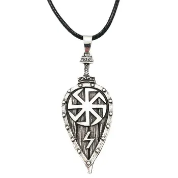 Nostalgija Kolovrat Simbolis Slavų Shield Pakabukas Karoliai Vyrams, Moterims, Amuletas, Talismanas