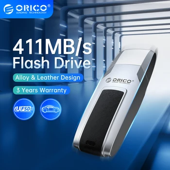 ORICO UFSD 411MB/S Pen Ratai Metalo Oda USB Flash Drive C Tipo 512 GB 256 GB 128GB 64GB USB Stick Pendrives w/ Automobilio Formos Dizainas