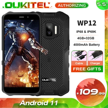 OUKITEL WP12 Android 11 IP68 Vandeniui Patikima Išmanųjį telefoną 5.5