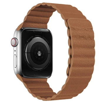 Odos kilpa dirželis Apple Watch band 44mm 40mm 38mm 42mm Magnetinio smartwatch diržo apyrankę iwatch serijos 3 4 5 se 7 45mm 41mm