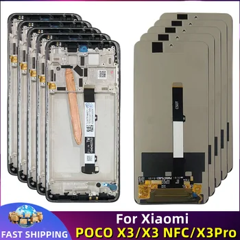 Originalus Xiaomi POCO X3 NFC X3 Pro LCD Ekranas Jutiklinis Ekranas skaitmeninis keitiklis Asamblėjos atsargines Dalis Su Rėmu Didmeninės Kainos