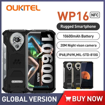 Oukitel WP16 Patikima Išmanųjį telefoną 8GB 128GB Android 11 NFC Mobilųjį Telefoną, Didelis Baterijos 10600mAh Octa Core Camera 20MP mobilusis telefonas