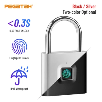 PEGATAH Smart užraktas Keyless USB Įkrovimo Durų Užraktas Saugumo saugaus pirštų Atspaudų Greitai Atrakinti užraktą su pirštų atspaudų Spynos