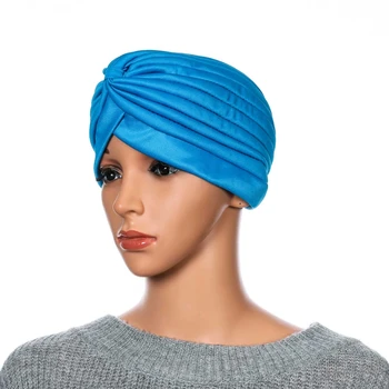 Patogus Musulmonišką Hidžabą Šalikas Indijos, Afrikos Galvos Apsiaustas Turbante Mujer Skarelė variklio Dangčio Madingi Suede Turbaną Kepurės Moterims Skrybėlę