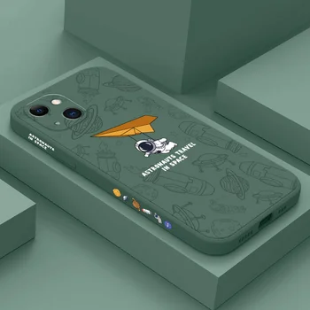 Plaukioja Astronautas Telefono dėklas Skirtas iPhone 14 13 12 11 Pro Max Mini X XR XS MAX SE2020 8 7 Plius 6 6S Plius Padengti