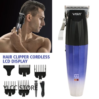 Profesionalūs Elektriniai Plaukų Clipper Belaidžius LCD Ekranas Naftos Galvos Vyrų Plaukų Žoliapjovės Namų Skutimosi Plaukų Clipper Pjovimo Mašina