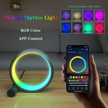 RGB Žiedas Nakties Šviesos diodų (LED) Stalas APP Muzikos Ritmu, Atmosfera, Šviesos APP Nuotolinio Valdymo Lempa Žaidimas Darbastalio Miegamojo Kambarį