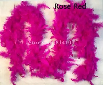 Rose Red Fuksija Vištos Plunksnų Juostelė Turkija Plunksnų Boa drabužių priedai, Drabužių siuvimo audiniai reikmenys baisu 2yard/daug