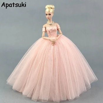 Rožinis Mados Vestuvių Suknelė Barbie Lėlė Princesė Vakare Šalies Drabužius Nešioja Ilgas Sukneles Lėlės Drabužius Barbie Lėlių namelis
