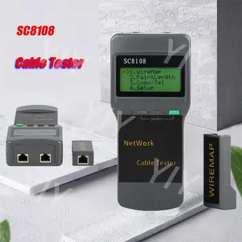 SC8108 Nešiojamas LCD Tinklo Testeris, Matuoklis LAN Telefono Kabelio Testeris, Matuoklis Su LCD Ekranu RJ45 Cat5e UTP Cat6