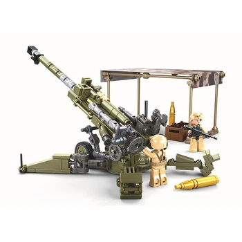 SLUBAN Naujas Pasaulinio Karo Karinės 2 JK M777 Ginklą Lengvosios Artilerijos Ginklų Blokai Armijos Klasikinis Priedai Modelis Vaikams, Žaislai
