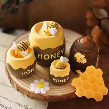 Saulės Gėlė Tvora Bičių honeycombed kibirą medaus Tortas Pelėsių Minkštas Pyragas priemonė Virtuvė Kepimo Apdailos Pelėsių
