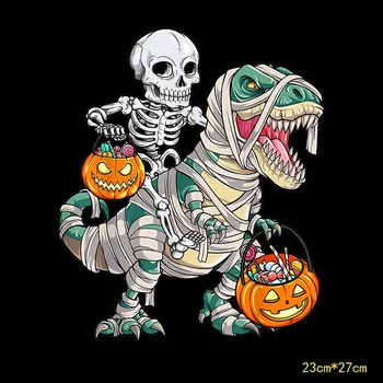 Skeletas Jojimo Mumija Dinozaurų Termo Klijų Dėmės Juokingi Helovinas Moliūgų Buitiniai Geležies Clorhing