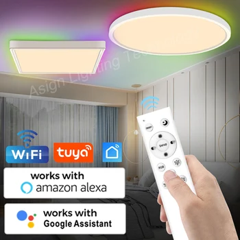 Smart WiFi LED Lubų Šviesos 40W RGB Pritemdomi Paviršiaus Montavimas Lubų Lempa Šaltai Balta/Šiltai Balta Tuay PROGRAMĖLĖ Balsas Kontrolės Alexa
