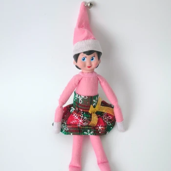Spausdinti Kalėdų Sijonas Mergaitėms Elf Lėlės Kalėdų Žaislai, Aksesuarai Santa Couture Drabužių(Ne Lėlės)