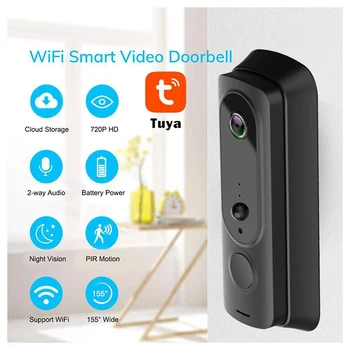 T5 Tuya Smart Home Video Doorbell Vandeniui Naktinio Matymo Apsaugos FHD vaizdo Kameros Skaitmeninė Vaizdo Domofonas WIFI Durų Varpelis
