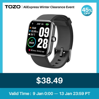 TOZO S2 Smart Žiūrėti Alexa Built-Fitness Tracker su Širdies ritmo ir Kraujo Deguonies Stebėti, Miego Stebėti Vandeniui 5ATM 1.69