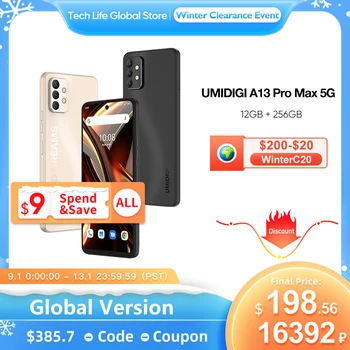 UMIDIGI A13 Pro Max 5G Išmanusis telefonas,12 GB+256 GB Dimensity 900, 90Hz 6.8