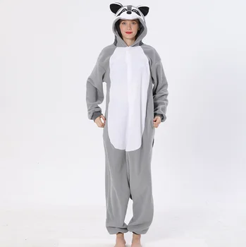 Unisex Meškėnas Kostiumai Onesies Monstras Cosplay Pižama Suaugusiųjų Pižamos Gyvūnų Sleepwear Jumpsuit