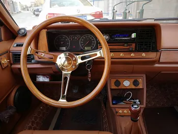 Universalus Klasikinis Nekilnojamojo Raudonmedžio Medienos Vairas su Kniedės 380mm 15 colių Automobilio Vairo, Senovinių Automobilių