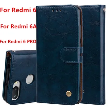 Už Xiaomi Redmi 6A Atveju Redmi 6 Padengti Redmi 6 PRO Couqe Minkštas Silikoninis Galinio Dangtelio Odos Flip Case For Redmi6 pro 6A Telefono dėklas