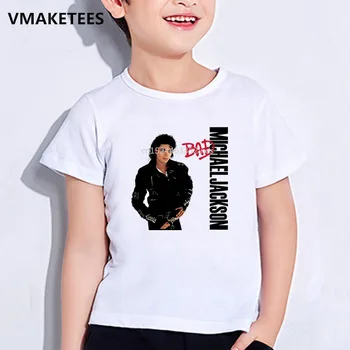 Vaikų Vasaros Mergaičių ir Berniukų marškinėliai Rock N Roll Žvaigždė Michael Jackson Spausdinti vaikiški marškinėliai Kpop Cool Atsitiktinis Kūdikių Drabužiai,HKP5145