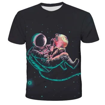 Vasaros laisvalaikio vyriški marškinėliai Kosmoso Planetos Space Star Astronautas 3D atspausdintas Dangaus Vyrų mados T-shirt viršų