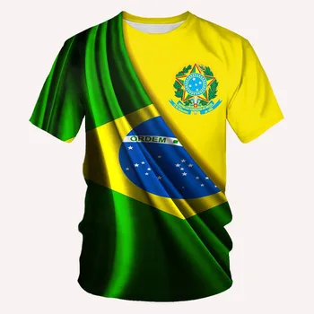 Vasarą Brazilijos Marškinėlius Vyrų Žalia Liepsna T-shirt Hip-Hop Tee Black Print T Shirt 3d Gothic Punk Rock Mens Drabužių Streetwear Viršūnės