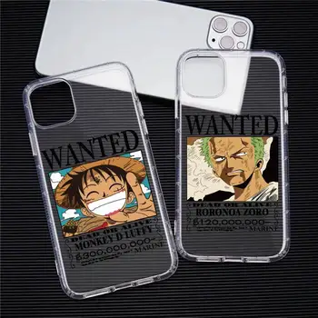 Vienas Gabalas Luffy Roronoa Zoro Bounty Norėjo, Telefono dėklas Skirtas iphone 14 ir 13 12 Mini Pro 11 Max XS X XR Minkštas Permatomas Dangtelis