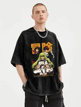 Vyrų, Moterų Marškinėliai Streetwear Hip-Hop Negabaritinių Marškinėliai Japonų Anime Harajuku Marškinėlius Vasaros Trumpomis Rankovėmis Medvilnės Prarasti Viršūnes Tees