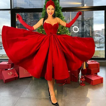 Yipeisha Spagečiai Dirželiai Vintage Red Kokteilių Suknelė Arbata Ilgis Promenadzie Suknelė Naujųjų Metų Gimtadienio Suknelės Oficialią Chalatas de Bal