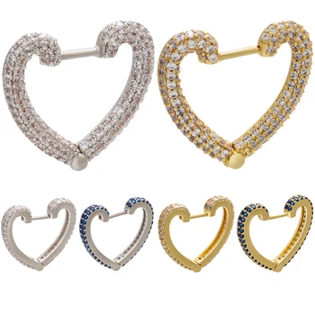 ZHUKOU Multi-color 1piece širdies mažųjų hoopas auskarai AAA Kubinių Cirkonio kristalų žiedai, auskarai moterims, papuošalai modelis:VE164