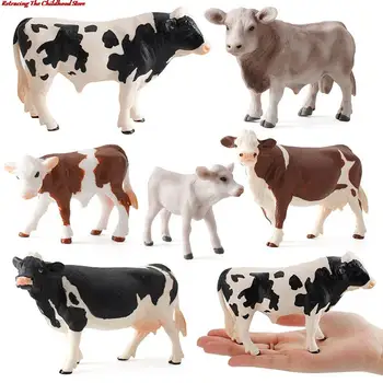 Zoologijos Sodas Ūkio Įdomus Žaislai Modelis Karvė Imituojant Gyvūnų Plastikinių Modelių Švietimo Žaislai
