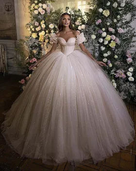 chalatas de mariée brangioji, trumpomis rankovėmis, uždusęs princesė vestuvių suknelė 2022