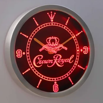 nc0104 Crown Royal Viskio Neoninės Šviesos Ženklai LED Sieninis Laikrodis