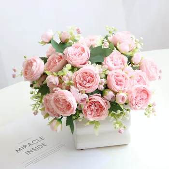 vestuvių puokštė Netikrą gėlių puokštė rožių vestuvių dekoravimo, modeliavimo 5 persijos rožės namų puošybai