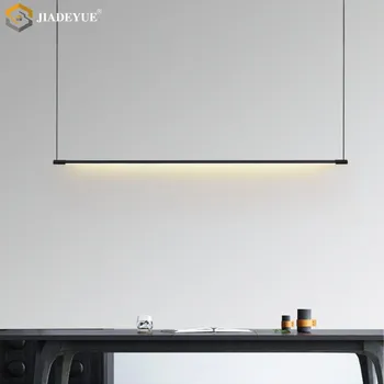 Šiuolaikinių LED vienas žodis liustra Šiaurės minimalistinio ilgai juostelės patalpų apšvietimas apdaila juoda apšvietimo 90v-265v
