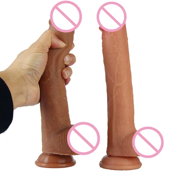 Švelnus Dildo Dvigubo sluoksnio Silikono Didelis Gyvis Sekso Žaislai Moterims, Realistiškas Penis Analinį Vibratorių Žmogui Moterų Masturbator Seksualus Žaislai
