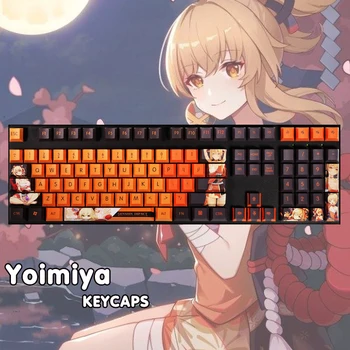 Žaidimas Genshin Poveikio Naganohara Yoimiya Keycaps Klaviatūros Apdailos Cosplay Priedai 108keys PBT Anime Keycaps