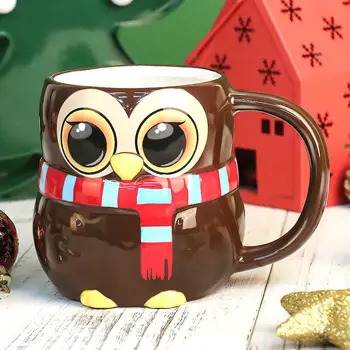 Ženklas taurės dovana ranka piešti mielas animacinių filmų keramikinis puodelis, 3 d gyvūnų puodelio kavos puodelio, puodelis mielas kavos puodeliai, puodeliai taurės rinkinys