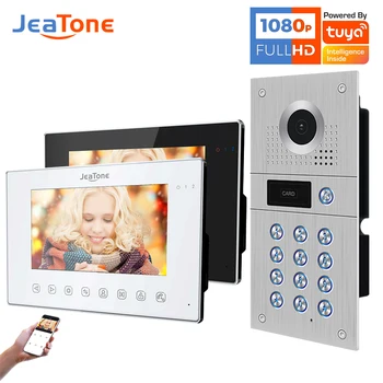 【170° Tuya 1080P】Jeatone Villa Doorphone Video Sistema, Wi-fi, Video Domofonas Su Telefono Atrakinti įeigos Kontrolė Su ryšio Kortelės