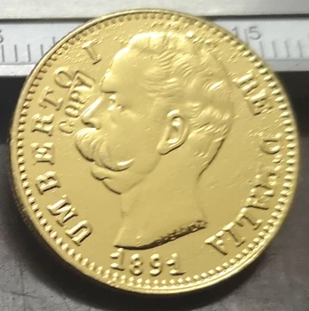 1891 Italija 20 Lire-Umberto I Aukso monetos Kopija